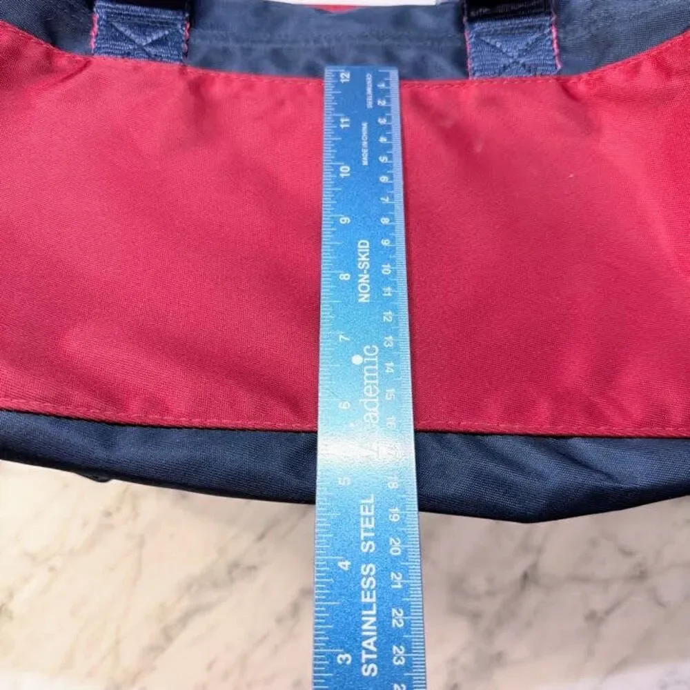 Vintage 90s Tommy Hilfiger Nylon Messenger Bag Navy Red – Multi-Pocket Crossbody